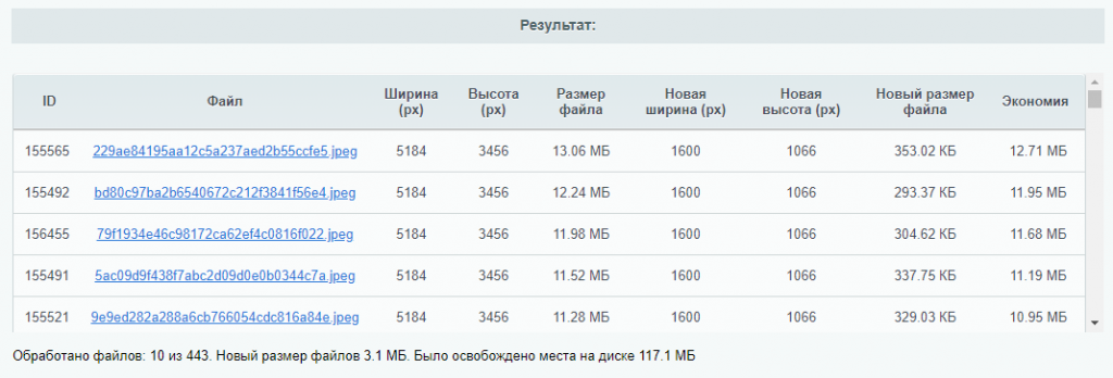 Результат